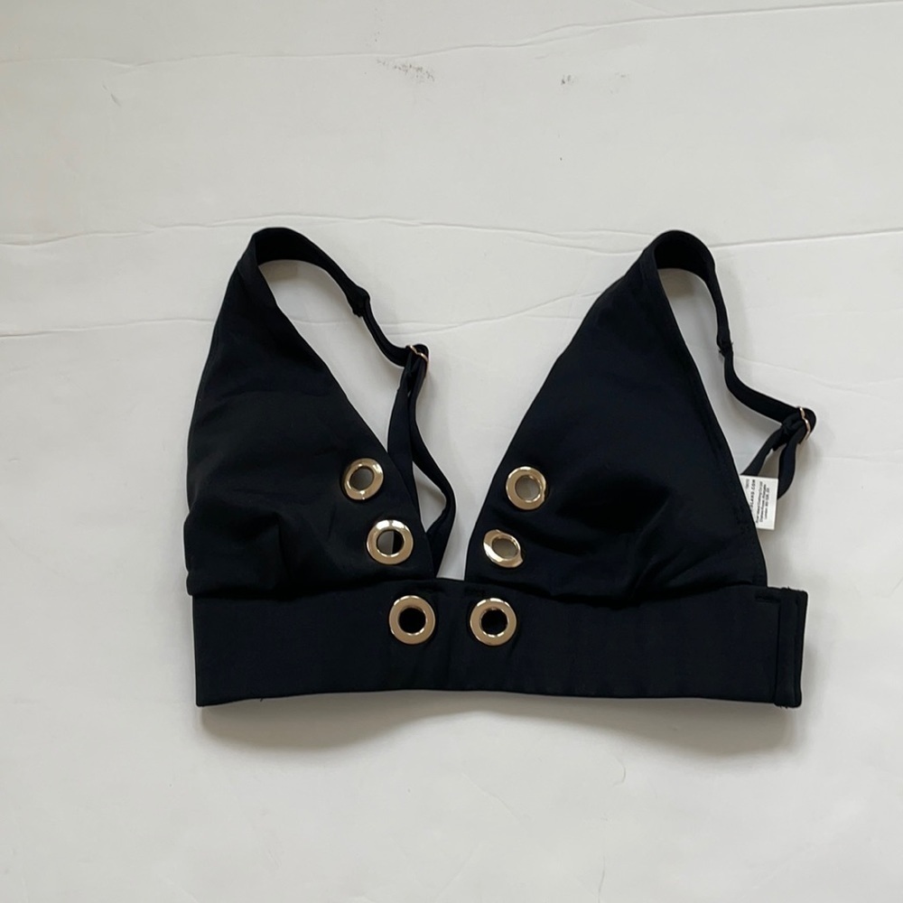 River Island Black rivet bikini top US2 NWOT